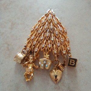 Vintage Kirks Folly Baby's First Christmas Tree Charm Fashion Brooch